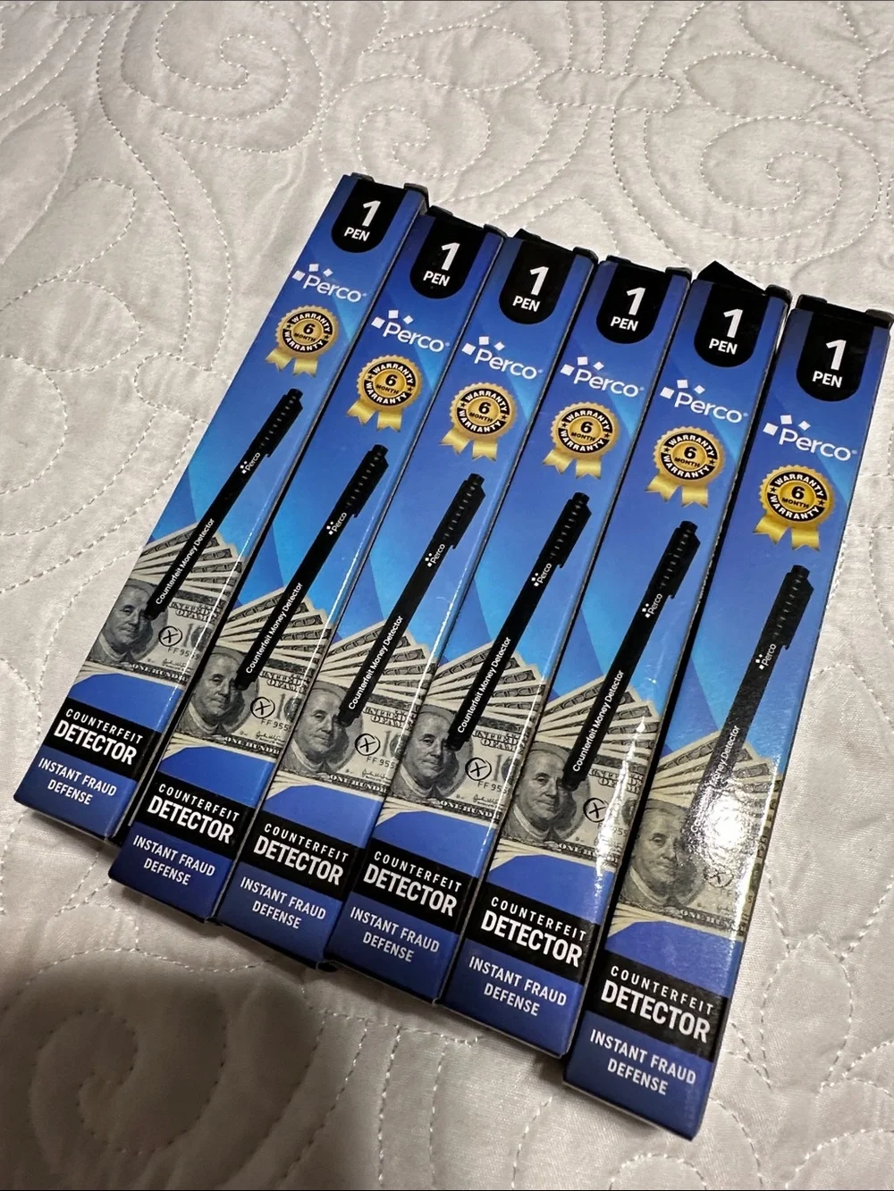 Black Counterfeit Detector Pen - 6 Pack